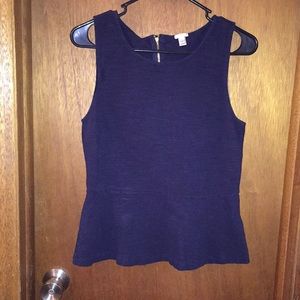 NWOT J. Crew Navy-blue Peplum top